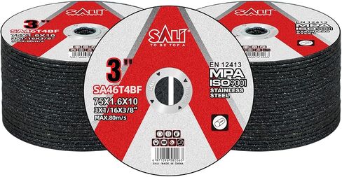 SALI 50 Pack Cut Off Wheels Cutting Wheels 3" x 1/16" x 3/8" Professional Cutting Stainless Steel for 3 in Angle Grinders and Die Grinders- Cutting Disc Aggressive Cutting Operating Up to 20380 RPM in Kuwait