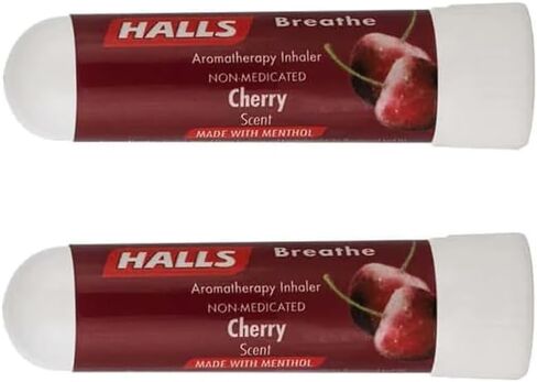 SpaRoom Halls Breathe Menthol with 100% Pure Essential Oils Aromatherapy Nasal Inhaler, 3 Pack, Cherry, Lemon and Mentho-Lyptus Scents in Saudi Arabia