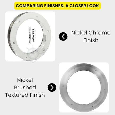 Deep Flange Nickel Premium Aluminum Premium Nautical Porthole Window With A Transparent Glass | Kitchen Home Decor Porthole Window | Nagina International (Nickel, 20 Inches) in Saudi Arabia