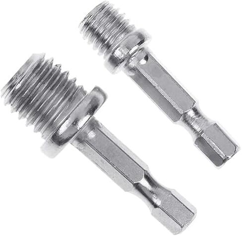 2pcs إكسسوارات الحفر الكهربائية الحفر الخارجي قضيب التحويل السداسي الخارجي M10+M14 in Kuwait