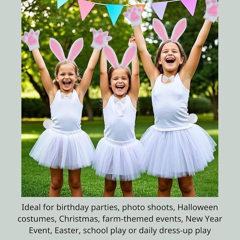 Kirei Sui Kids Costume Bunny Rabbit Dress Up Animal Ears Headband Bowtie Tail Tutu Paws Set in Saudi Arabia