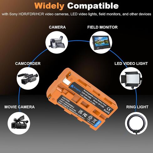 بطارية NP-F550 2900mAh و 2 في 1 كابل شحن USB-C لـ Sony NP-F970 F750 F550 F330 F530 F570 F770 F960 CCD-SC55 TR516 TR716 TR818 TR910 TR917 لضوء الفيديو LED (RED 2 Pack) (RED) in Kuwait