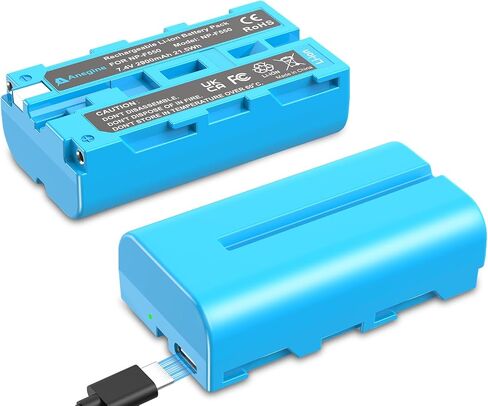 بطارية NP-F550 2900mAh و 2 في 1 كابل شحن USB-C لـ Sony NP-F970 F750 F550 F330 F530 F570 F770 F960 CCD-SC55 TR516 TR716 TR818 TR910 TR917 لضوء الفيديو LED (RED 2 Pack) (RED) in Kuwait