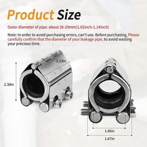 5 inch Pipe Repair Clamp, Emergency Pipe Repair Kit for Plastic and Metal Pipes (138mm-144mm) in Saudi Arabia