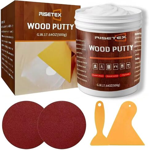 Wood Filler Putty,RISETEX Wood Filler Stainable and Paintable,Natural Wood Putty,Wood Repair Kit for Quickly Repair Any Breaks,Cracks,Chips,Defects in Wooden Furniture,Easy to Use and Sand (Natural) in Saudi Arabia