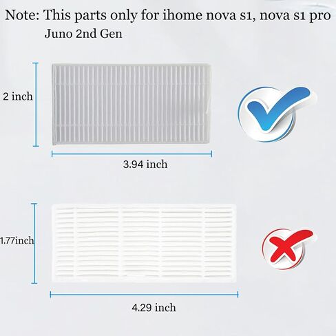 Side Brush for iHome Nova S1 Pro, iHRVS1PRO-3BLK, iHRVS1-3BLKS, iHRV9-BLKS Robotic Vacuum Cleaner Replacement Parts - 6 Pack in Kuwait