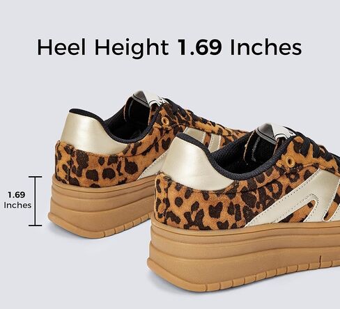 Lucky Step Women's Platform Gum Sway Seal Fashion Sneakers Classic Retro Rubber Low Top Top Tennis Skate Skate Shoes in Kuwait