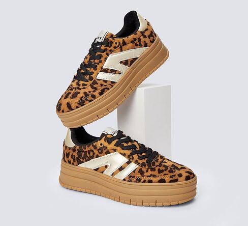 Lucky Step Women's Platform Gum Sway Seal Fashion Sneakers Classic Retro Rubber Low Top Top Tennis Skate Skate Shoes in Kuwait