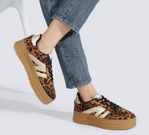 Lucky Step Women's Platform Gum Sway Seal Fashion Sneakers Classic Retro Rubber Low Top Top Tennis Skate Skate Shoes in Kuwait