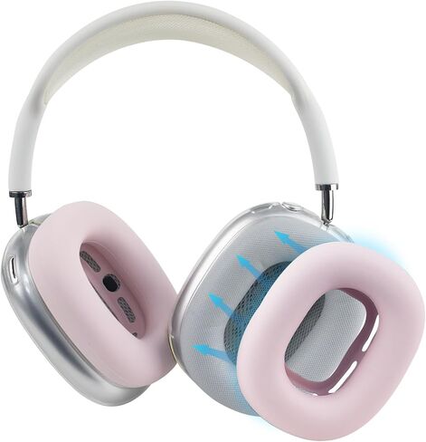 Adhiper Upgraded Silicone Ear Pads Cover for Airpods Max Headphones Cushions, Ear Cushions Cover for Airpods Max, Sweatproof, Reinforced Fixation, Anti-Sliding, Easily Washable - Black in Saudi Arabia