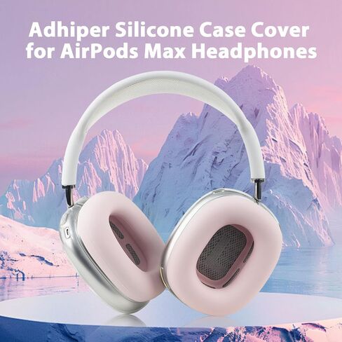 Adhiper Upgraded Silicone Ear Pads Cover for Airpods Max Headphones Cushions, Ear Cushions Cover for Airpods Max, Sweatproof, Reinforced Fixation, Anti-Sliding, Easily Washable - Black in Saudi Arabia