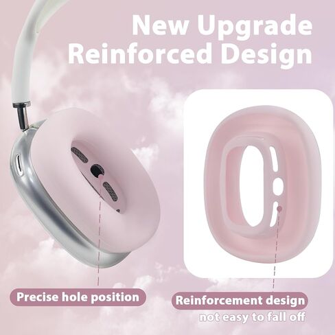 Adhiper Upgraded Silicone Ear Pads Cover for Airpods Max Headphones Cushions, Ear Cushions Cover for Airpods Max, Sweatproof, Reinforced Fixation, Anti-Sliding, Easily Washable - Black in Saudi Arabia