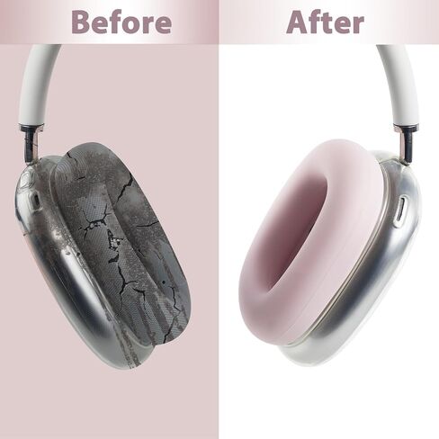 Adhiper Upgraded Silicone Ear Pads Cover for Airpods Max Headphones Cushions, Ear Cushions Cover for Airpods Max, Sweatproof, Reinforced Fixation, Anti-Sliding, Easily Washable - Black in Saudi Arabia