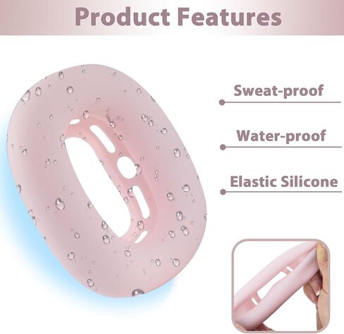 Adhiper Upgraded Silicone Ear Pads Cover for Airpods Max Headphones Cushions, Ear Cushions Cover for Airpods Max, Sweatproof, Reinforced Fixation, Anti-Sliding, Easily Washable - Black in Saudi Arabia