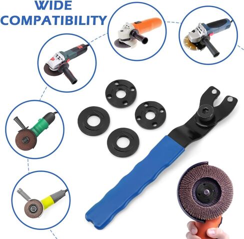 Compact With Nuts,The Universal Adjustable Spanner Wrench Angle Grinder Key Tool,Angle Grinder Wrench Spanner,Grinder Wrench Adjustable, with the Grinder Flange Nuts(COLOR:blue) in Saudi Arabia