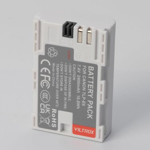 VILTROX Camera Battery T LP-E6 for Canon EOS 90D 60D 70D 80D 5D II/III/IV 6D 6D Mark II, 7D, 7D Mark II, XC10, XC15 (1-Pack) in Saudi Arabia