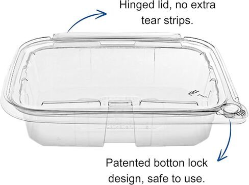 32 oz RPET Clear Hinged Lid Tamper Evident Container – 200 Pcs for Cake, Garden seeds or Sprouts in Saudi Arabia