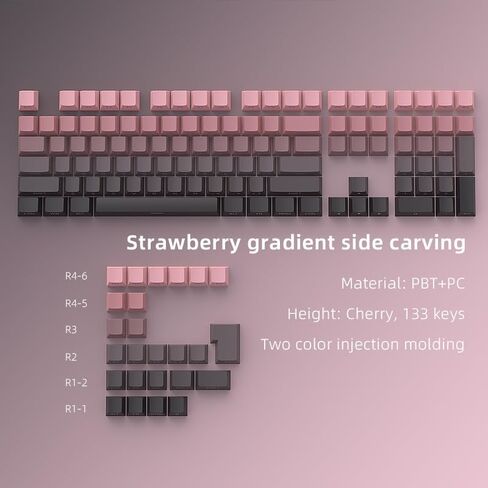 134 Keys Gradient Blue Keycaps Set, PBT Double Shot Dying Side Print Keycaps, OEM Profile Shine Through Keycaps, Custom Backlit Keycaps Cherry MX Keycaps for Mechanical Gaming Keyboard in Saudi Arabia