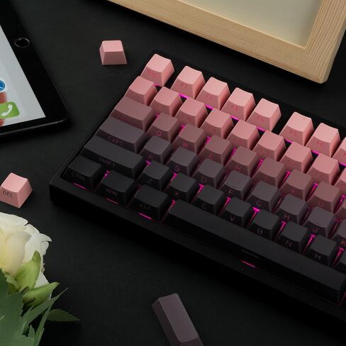 134 Keys Gradient Blue Keycaps Set, PBT Double Shot Dying Side Print Keycaps, OEM Profile Shine Through Keycaps, Custom Backlit Keycaps Cherry MX Keycaps for Mechanical Gaming Keyboard in Saudi Arabia