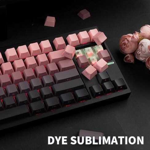 134 Keys Gradient Blue Keycaps Set, PBT Double Shot Dying Side Print Keycaps, OEM Profile Shine Through Keycaps, Custom Backlit Keycaps Cherry MX Keycaps for Mechanical Gaming Keyboard in Saudi Arabia