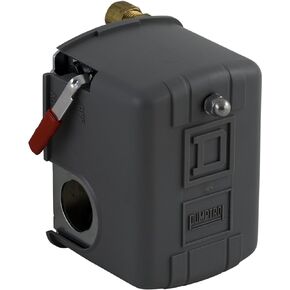 Telemecanique Sensors 9013FHG12J55M1X Air-Compressor Pressure Switch, 150 Psi Set Off, 30 Psi Fixed Differential, 1/4" Npsf Internal, 2-Way Release Valve, Auto/Off Cut-Out Lever