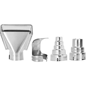 Heat Gun Air Nozzles, 4Pcs Stainless Steel Reflector Heat Resisting Nozzles Attachments Mouth Tip Electric Accessories Soldering Station Tool Outlet Shrink Wrap Replacement for Hot Air Solde