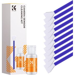 K&F Concept 24mm Full Frame Sensor Cleaning Swab*10 + 20ml Sensor Cleaner, DSLR SLR Digital Camera CMOS and CCD Sensor Cleaning Swab Kits for Nikon Sony Canon Camera Clean
