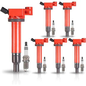 ENA Pack of 6 UF267 Ignition Coil 4504 Spark Plug 3.0 3.3 V6 1999 2000 2001 2002 2003 2004 2005 2006 2007 2008 Compatible with Lexus Toyota Avalon Camry Highlander Sienna Solara ES300 RX300 ES RX 300