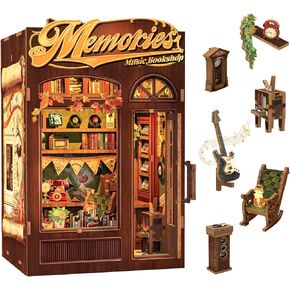 CUTEBEE Book Nook Kit - DIY Miniature House Dollhouse Kit for Adults and Teens, 3D Wooden Puzzle Booknook Build Bookshelf Decor, Gifts for Family and Friends (The Grace of The Forest)