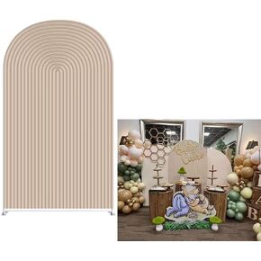 Arch Fabric Backdrop Covers Wedding Ripples White Color Arched 6ft Panel Cover Stretchy Decor Banner for Birthday Banquet Parties Bridal Shower in Kuwait