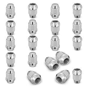 BDFHYK 14mmx1.5 Wheel Lug Nuts,24pcs Black M14x1.5 Lug Nuts Closed End Cone Seat Bulge Acorn Lug Nuts 3/4 inch 19mm Hex 1.75 inch 44.5mm Tall Compatible with Chevy Silverado 1500 Express 1500