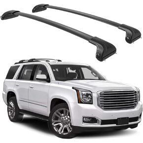 Car Roof Rack Cross Bars Compatible with Chevrolet Equinox & GMC Terrain (ONLY FIT Factory Raised Side Rails) 2018-2024 with Lock for Rooftop Cargo Carrier Luggage Kayak Canoe Bike Snowboard