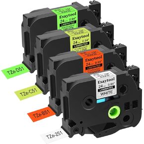 12mm 0.47inch TZe-435 TZe-535 TZe-635 TZe-735 Replacement for Brother Label Tape, White Text, Laminated Red Blue Orange Green p Touch Label Tape, use with Brother PT-D210 D220 H110 P710BT D220 D600
