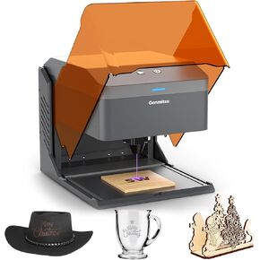 Kiosk 2.5W Laser Engraver, Light Weight & Portable Laser Engraver Machine, Home Laser Cutter with Acrylic Enclosure for DIY Wood/Leather/Metal, 3.9 x 3.9inch Engraving Area, Laser Safety Class 1