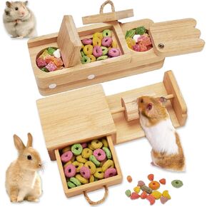Guinea Pig Enrichment Toys Hamster Toys, Small Animal Toys, Hamster Toys Wooden Interactive Enrichment Hamster Foraging Toy for Hamster, Guinea Pig, Rabbit, Guinea Pig Toys for Cage