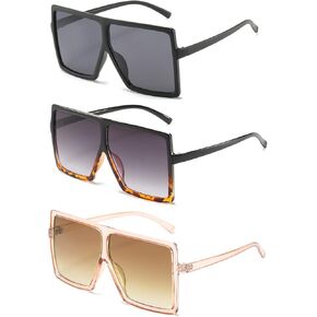 Square Oversized Sunglasses for Women Men Flat Top Fashion ShadesUV Protection