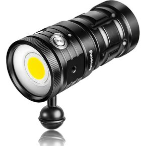 Noctilume N24 7500 Lumens Dive Light - Professional Underwater Video Light with 90 CRI, 6500K White Light, for Scuba Diving/Underwater Photography/Videography (IP68 Waterproof, 80m Depth)