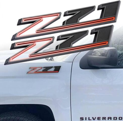 2PCS ⁠Chrome & Red 2019-2023 Silverado Z71 Emblem Badge 84632695 OEM Nameplate in Kuwait