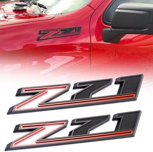 2PCS ⁠Chrome & Red 2019-2023 Silverado Z71 Emblem Badge 84632695 OEM Nameplate in Kuwait