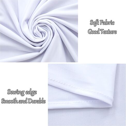 10x10ft White Polyester Backdrop Curtain 2 Panels Party Wedding | Machine Washable Fade-Resistant 2-Sided Lightweight Polyester Rod Pocket Drapes for Weddings Baby Showers Photo Home in Saudi Arabia