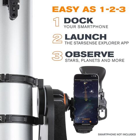 Celestron – StarSense Explorer 150mm Tabletop Dobsonian Smartphone App-Enabled Telescope – Works with StarSense App to Help You Find Nebulae, Planets & More – iPhone/Android Compatible in Kuwait