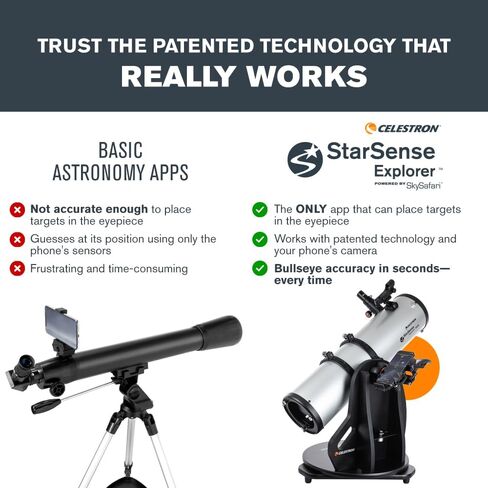 Celestron – StarSense Explorer 150mm Tabletop Dobsonian Smartphone App-Enabled Telescope – Works with StarSense App to Help You Find Nebulae, Planets & More – iPhone/Android Compatible in Kuwait