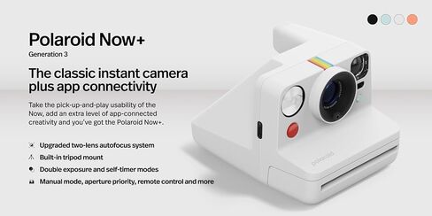 Polaroid Now+ 3rd Generation I-Type Instant Film Camera - Bluetooth Connected App Controlled - Coral - Camera Only No Film (9162) | Two-Lens Autofocus, Bluetooth App, USB-C Charging, Compatible with I-Type and 600 Film in Saudi Arabia