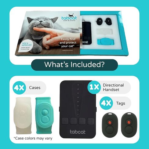 Tabcat V2 Cat & Kitten Tracker - More Accurate Than GPS - No Monthly Subscription - Includes 2 Homing Tags & 2 Splashproof Protective Cases - for Indoor & Outdoor Cats - Small & Lightweight Tags in Saudi Arabia