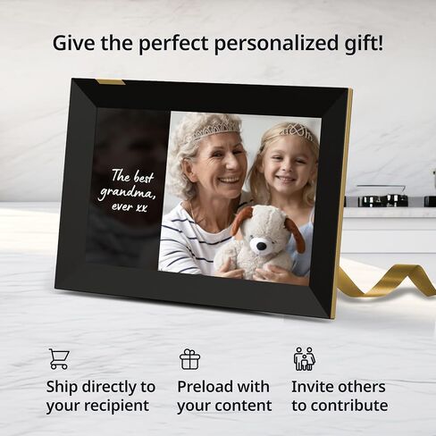 Digital Picture Frame [Upgraded] | 10.1" HD Touch Screen Display | Perfect Photo Frame for Sharing Memories | Ideal Gift for Grandparents | Super Easy Setup & Upload | Secure | WiFi Enabled in Saudi Arabia