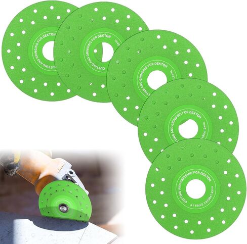 Lothee 5 Pcs Rock Slab Grinding Disc, 4 Inch Glass Cutting Disc for Angle Grinder, 1mm Thin Grinding Cutting Blade, Ceramic Tile, Marble Edge Trimming, Diamond Saw Blade Wheel for Tile Jade in Kuwait