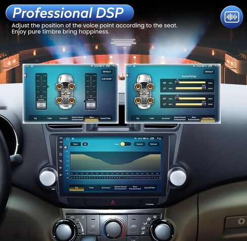 Android 12 Car Stereo for Toyota Highlander 2008-2013: (2+64G) 5GWiFi Upgrade Radio with Carplay Android Auto - 10.1 inch 1280 * 800 Touch Screen with 1080P Backup Camera Bluetooth GPS Navigation in Saudi Arabia