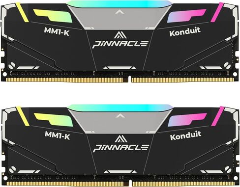 Timetec Pinnacle Konduit RGB 64GB KIT(4x16GB) DDR4 3200MHz PC4-25600 CL16-18-18-38 XMP2.0 Overclocking 1.35V Dual Rank Compatible for AMD and Intel Desktop Gaming PC Memory Module - Black in Saudi Arabia