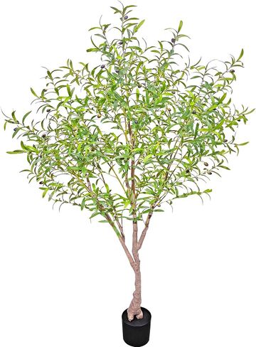 Faux Olive Tree Artificial Olive Trees Artificial Indoor 8 Feet (96 inches) Realistic Potted Silk Indoor Large Fruit for Home Offices, Living Rooms, Bedrooms, Stairs and Foyer Decor in Saudi Arabia
