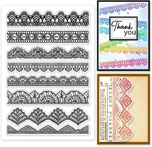GLOBLELAND Sewing Threads Silicone Clear Stamps Lines Transparent Stamp for Christmas Birthday Thanksgiving Cards Making DIY Scrapbooking Photo Album Decoration Paper Craft in Saudi Arabia